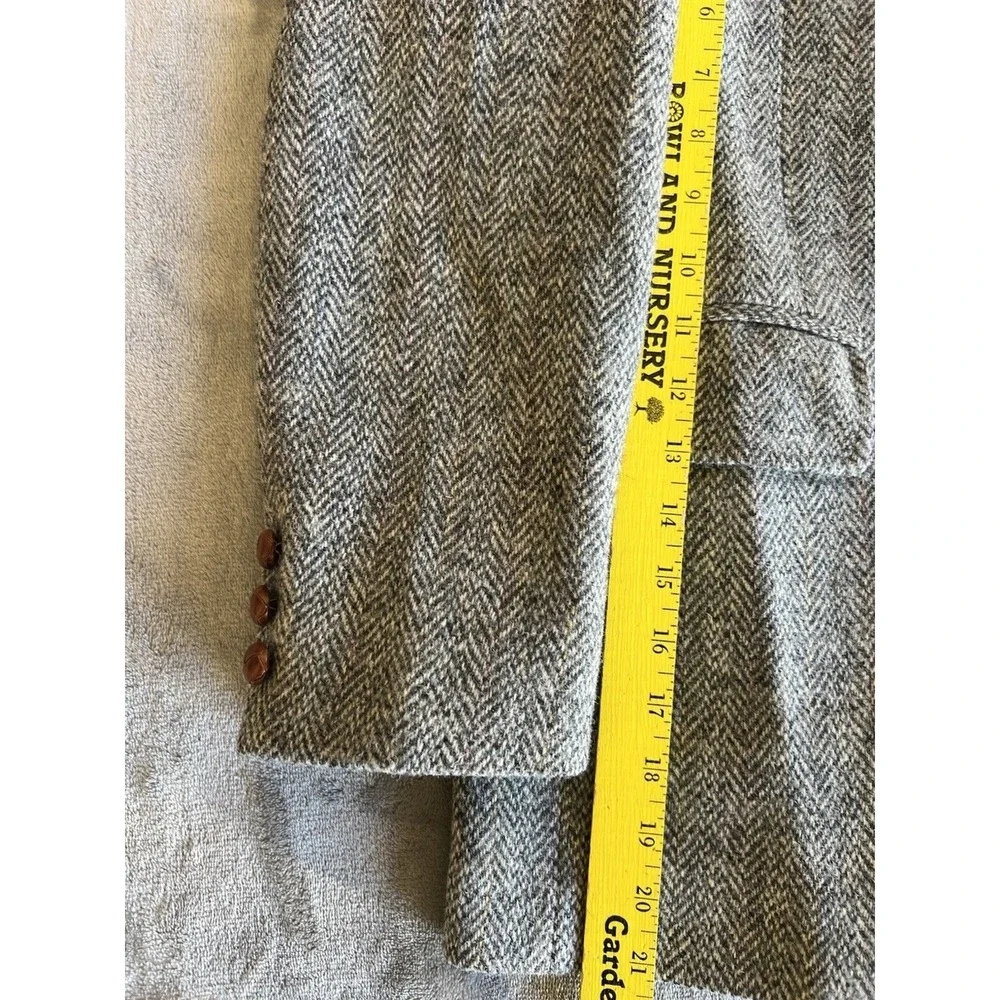 Vintage 80s 90s La Mar Herringbone Harris Tweed Blazer Sport Coat Size 40 Preppy